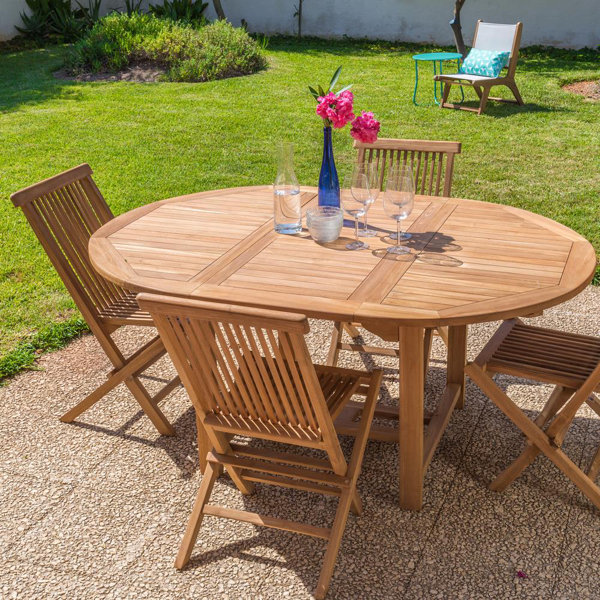 Garten Living Erweiterbarer Esstisch Vandt aus Teak | Wayfair.de